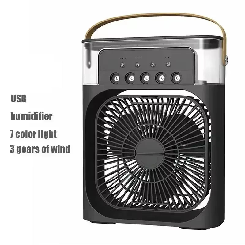 New 3 in 1 Portable Fan Air Conditioner Household Mini Air Cooler LED Night Light Humidifier Air Adjustment Fan Office Home Fan